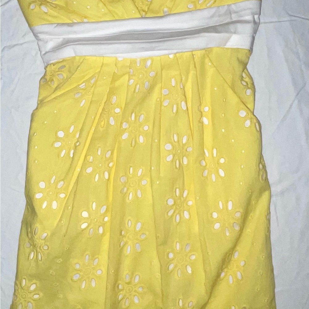Sequin Hearts Yellow and White Backless Dress